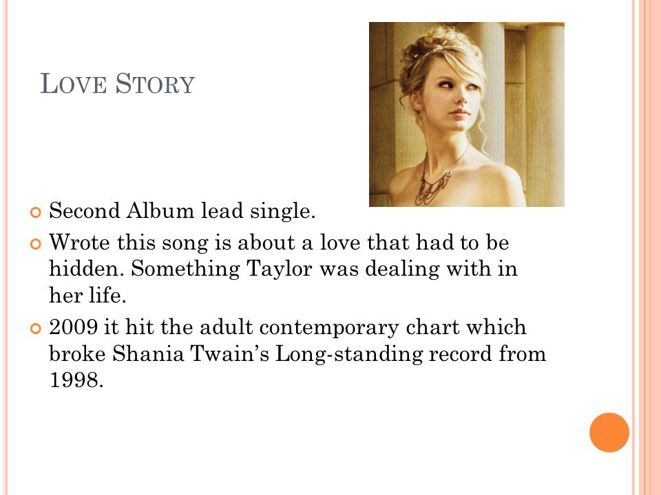 L OVE S TORY Second Album lead single. Wrote this song is about a love that had to be hidden.