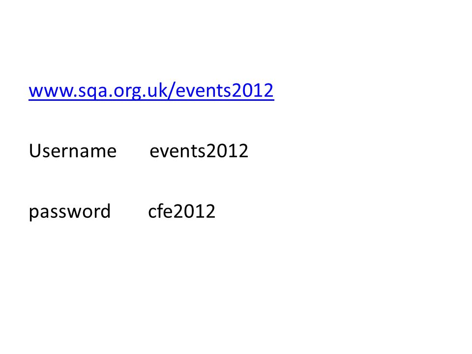 Username events2012 password cfe2012