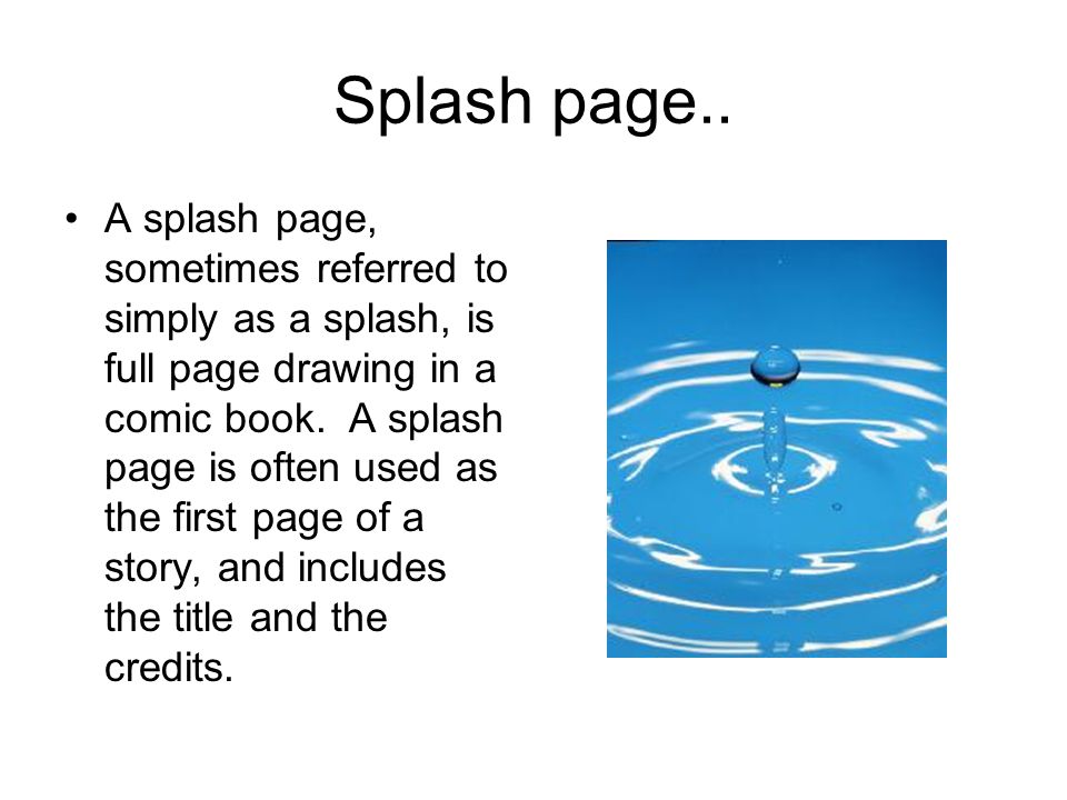 Splash page..