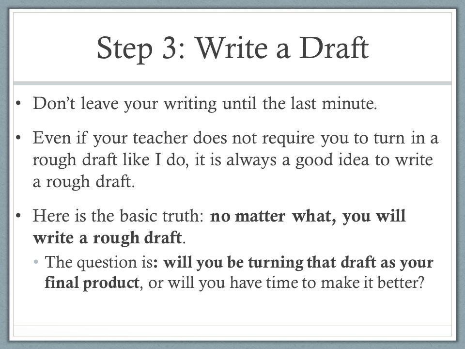 how to write a rough draft for an essay