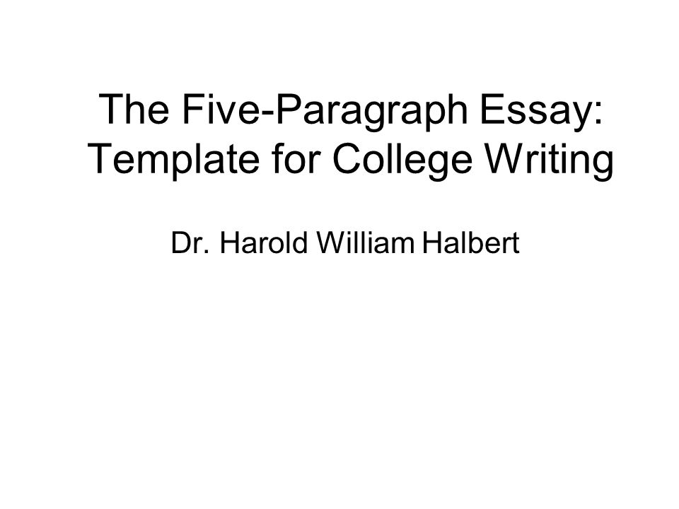 Five paragraph essay college writing