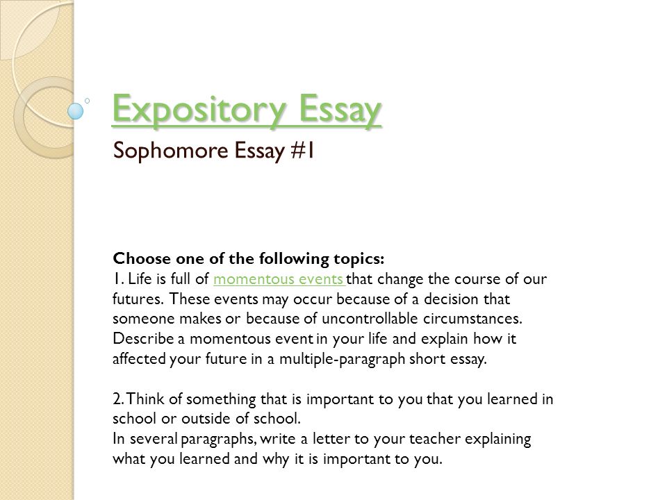 General Expository Essay Topics - Secondary Education
