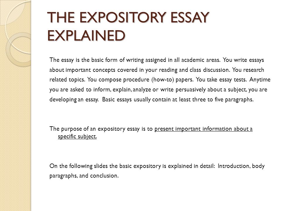Example of expository essay about life