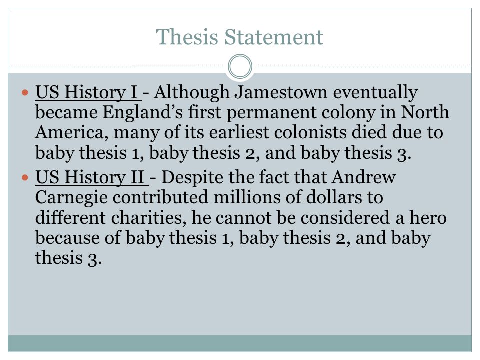 Thesis statement for jamestown