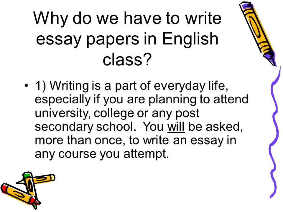 How to write an essay in english class