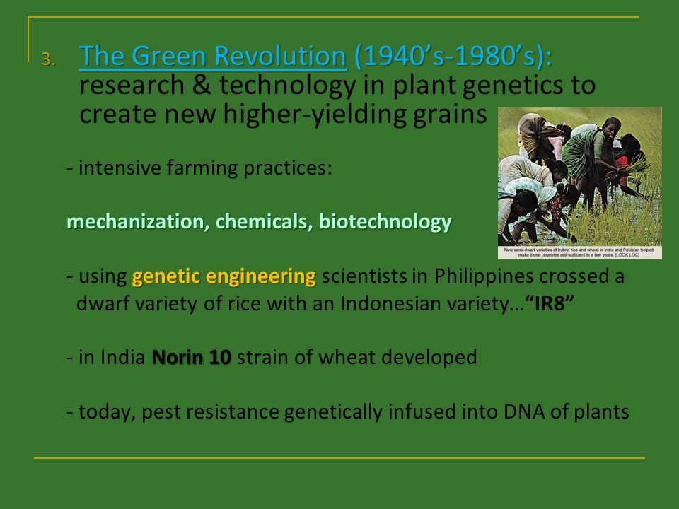2 (continued). Second Agricultural Revolution 1. from late Middle Ages into Industrial Age 2.