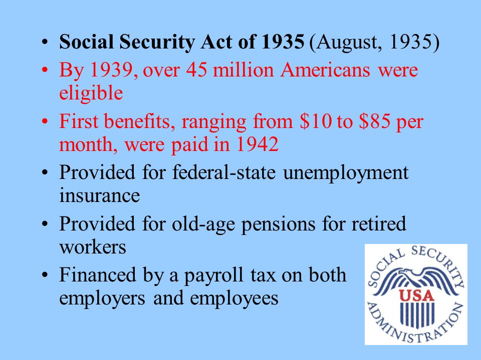 social security act of 1935 social security act of 1935
