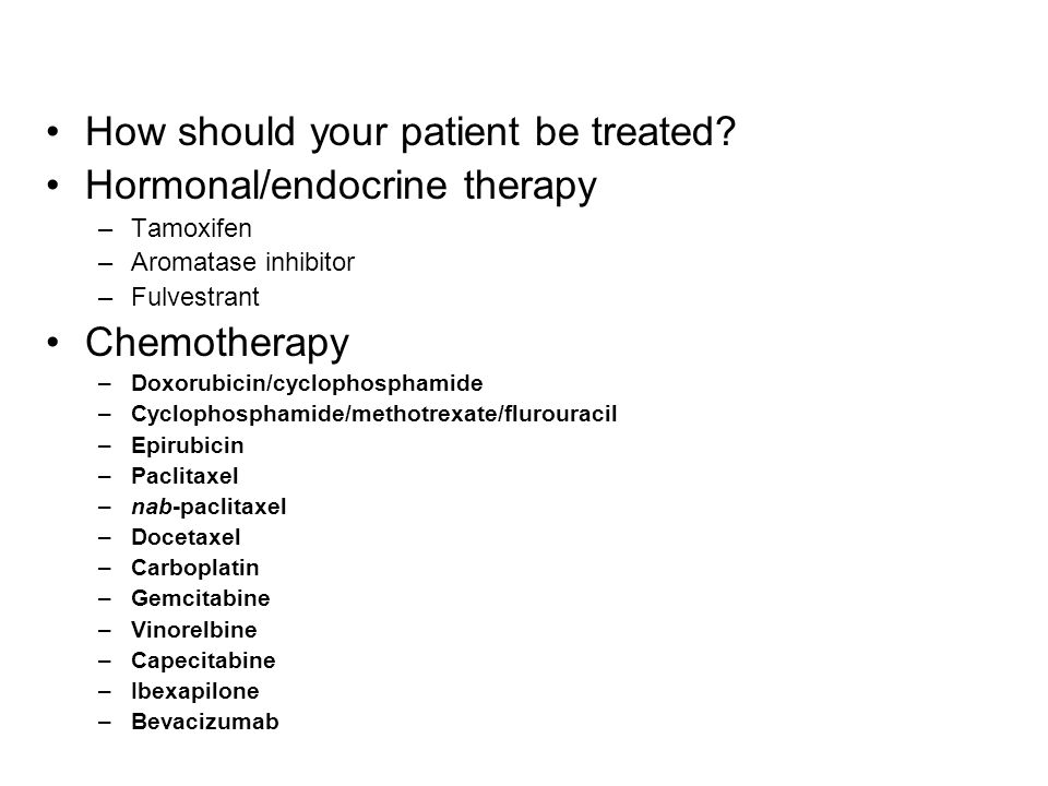 How should your patient be treated.