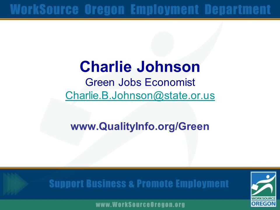 Charlie Johnson Green Jobs Economist