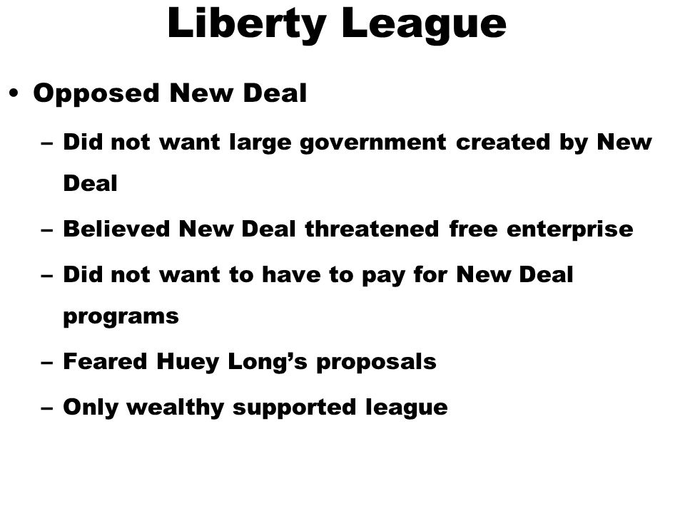 opposition to the new deal essay Why was there opposition to the new deal in many ways the new deal turned out to be a success it clearly stopped the depression from getting worse gave hope and confidence to the american people at the worst tome in their history and saved' american democracy. opposition to the new deal essay Why was there opposition to the new deal in many ways the new deal turned out to be a success it clearly stopped the depression from getting worse gave hope and confidence to the american people at the worst tome in their history and saved' american democracy.