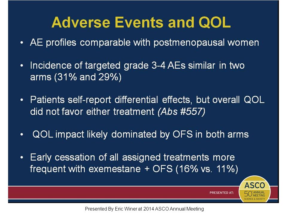 Adverse Events and QOL Presented By Eric Winer at 2014 ASCO Annual Meeting