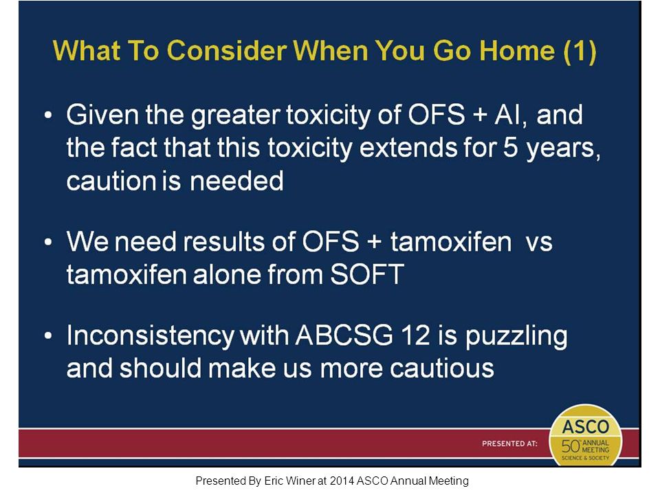 What To Consider When You Go Home (1) Presented By Eric Winer at 2014 ASCO Annual Meeting