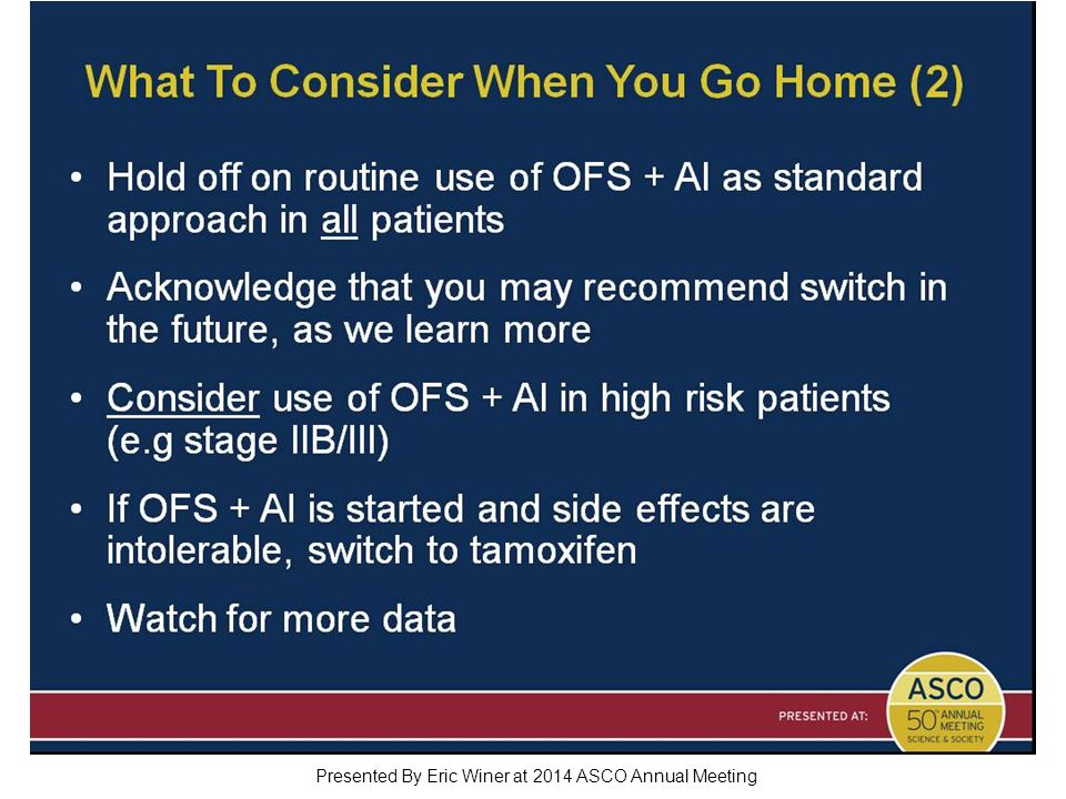 What To Consider When You Go Home (2) Presented By Eric Winer at 2014 ASCO Annual Meeting