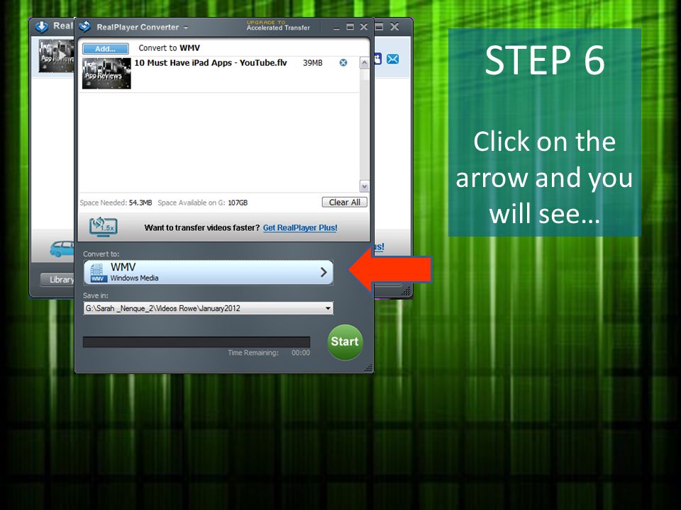 STEP 6 Click on the arrow and you will see…