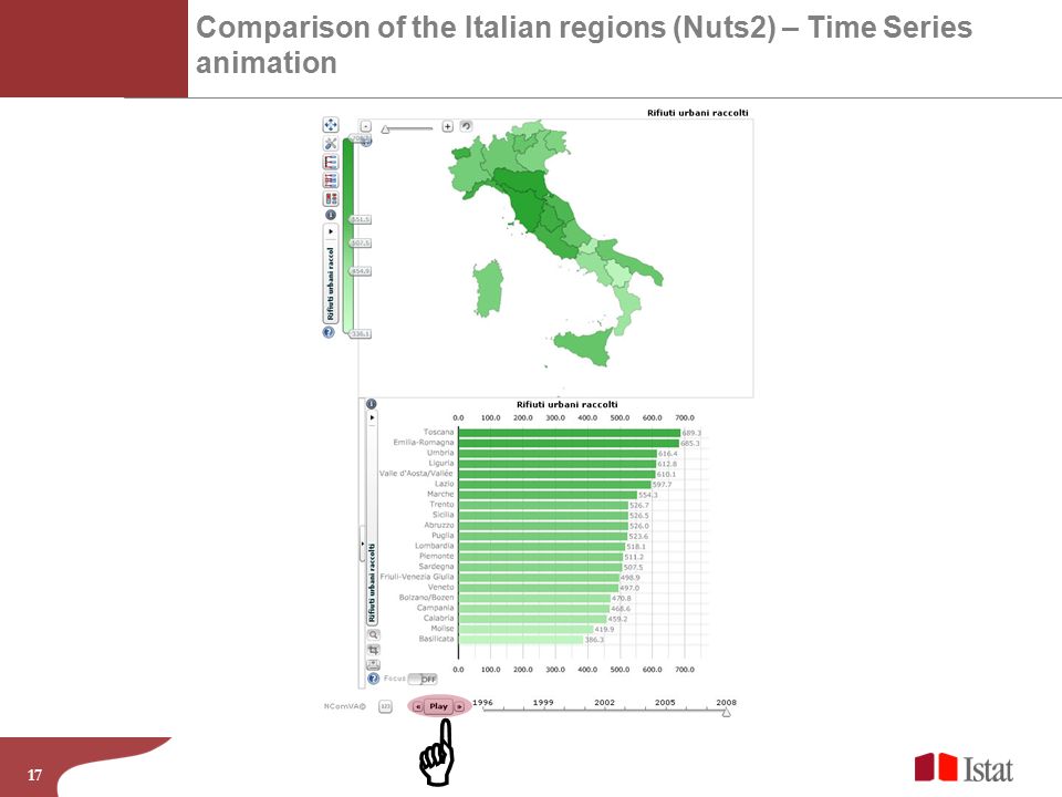  17 Comparison of the Italian regions (Nuts2) – Time Series animation