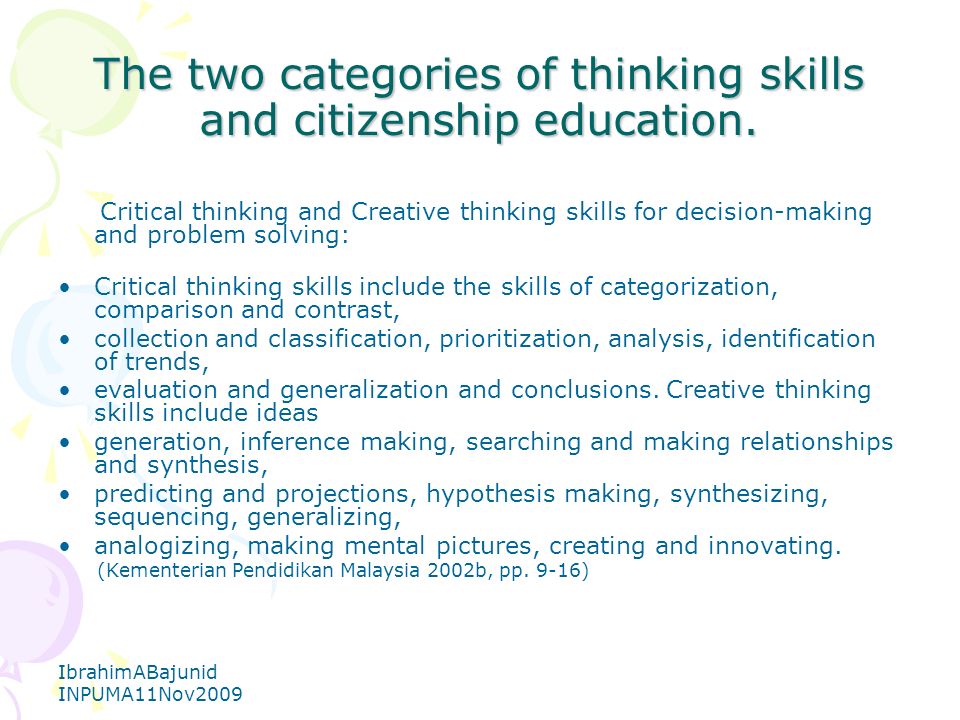 Critical Thinking Skills in Education & Life