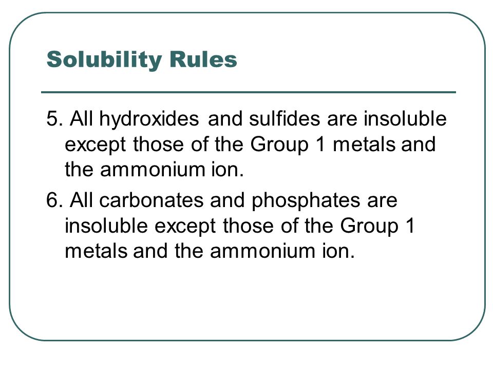 Solubility Rules 5.