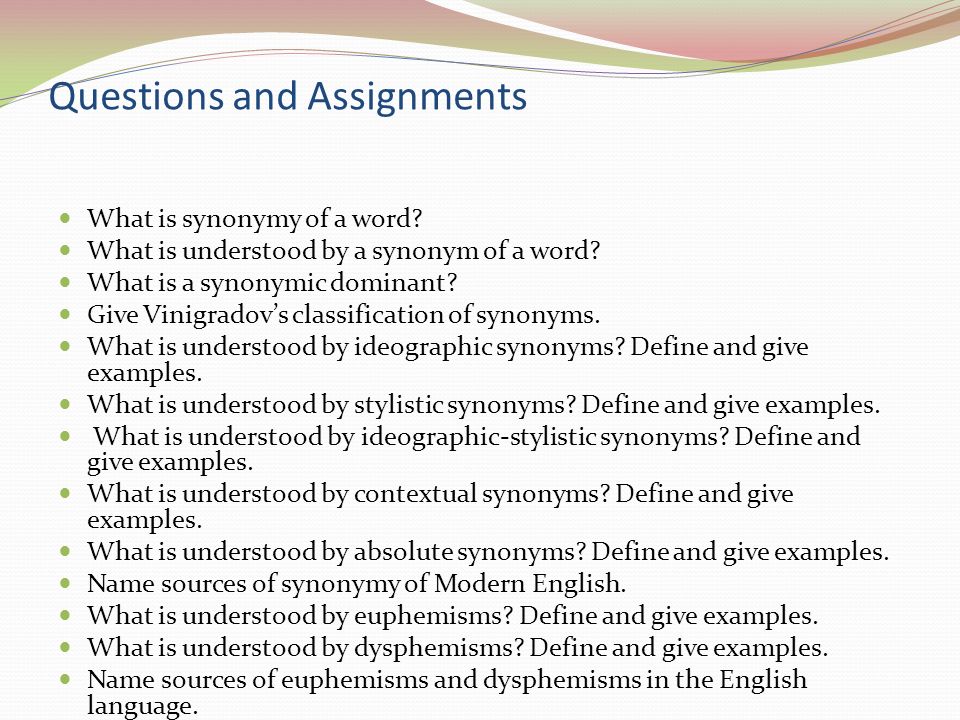 Assignment Antonym