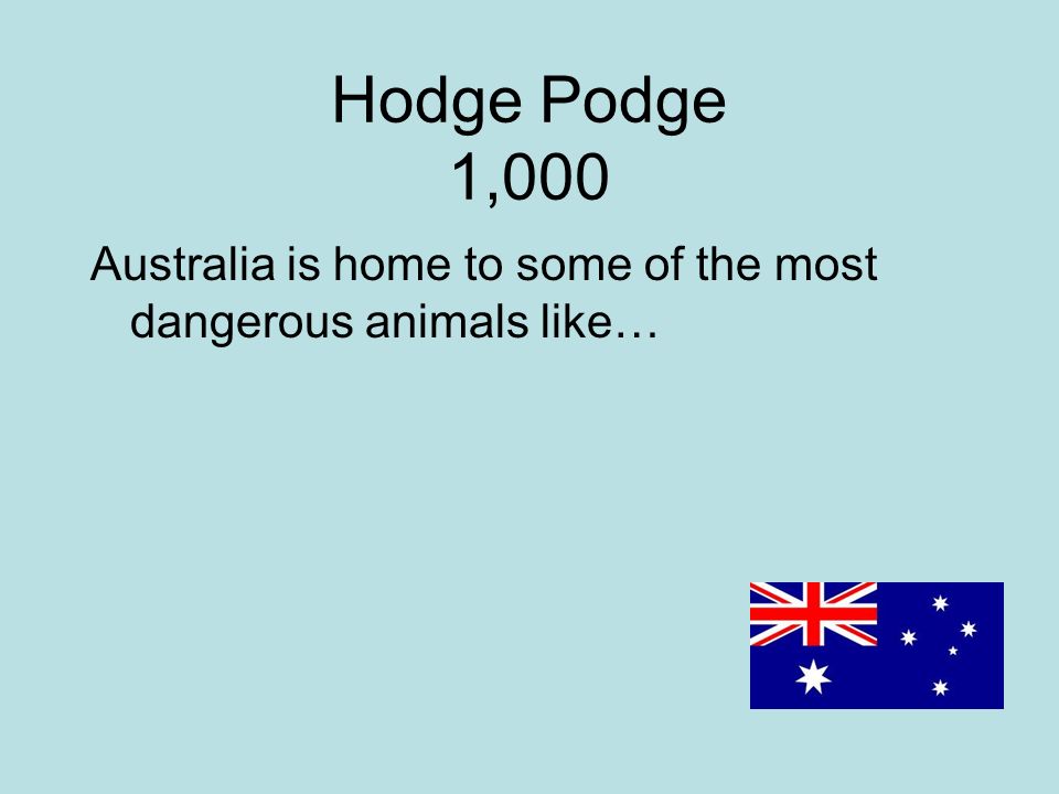 Hodge Podge 1,000 Australia is home to some of the most dangerous animals like…