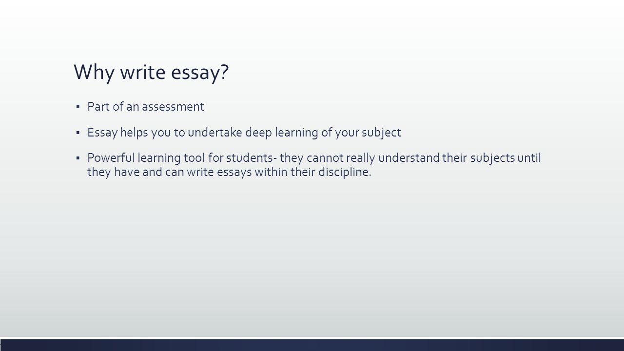 Why write essay.