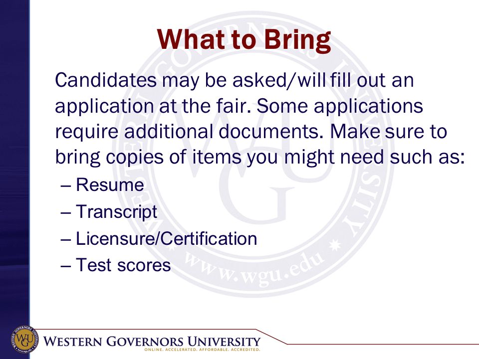 what to bring in job fair