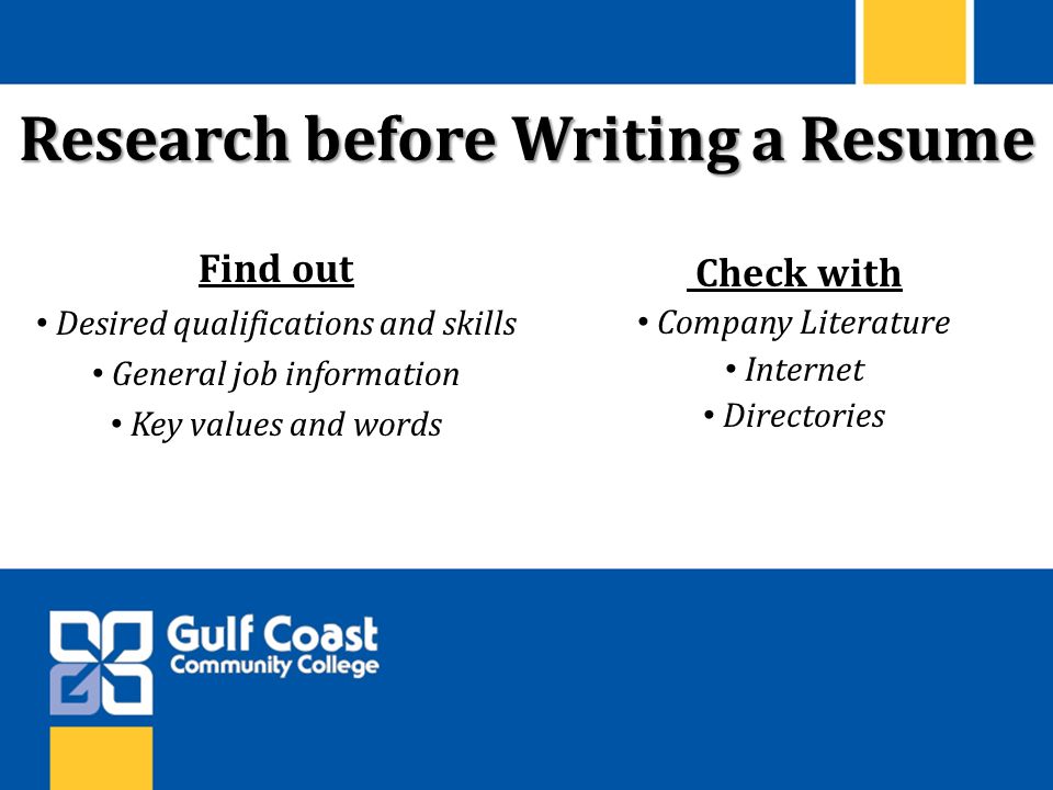 Resume for a writing conference