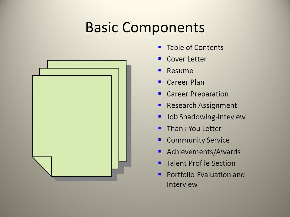career portfolio definition