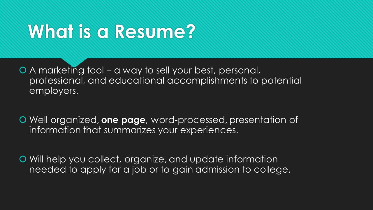 what is a resume