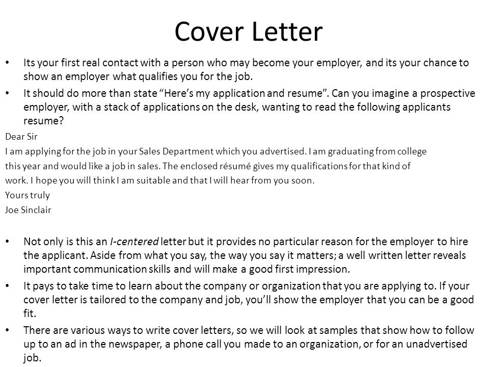 how to write a cover letter sample