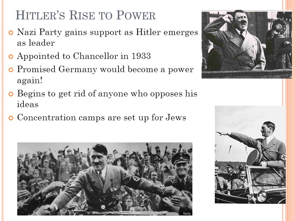 hitler rose to power because of Originally answered: how do you explain hitler's rise to power given his unusual background because hitler vowed to demolish their enemies and he did. hitler rose to power because of Originally answered: how do you explain hitler's rise to power given his unusual background because hitler vowed to demolish their enemies and he did.