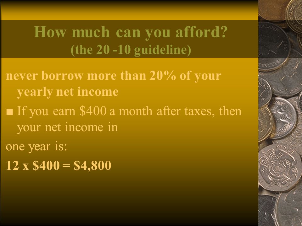 How much can you afford.