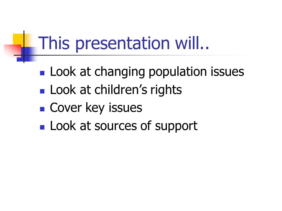 This presentation will..