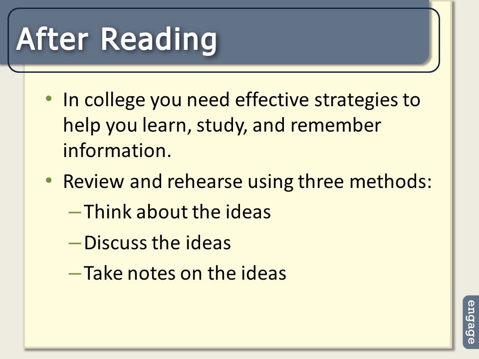 In college you need effective strategies to help you learn, study, and remember information.