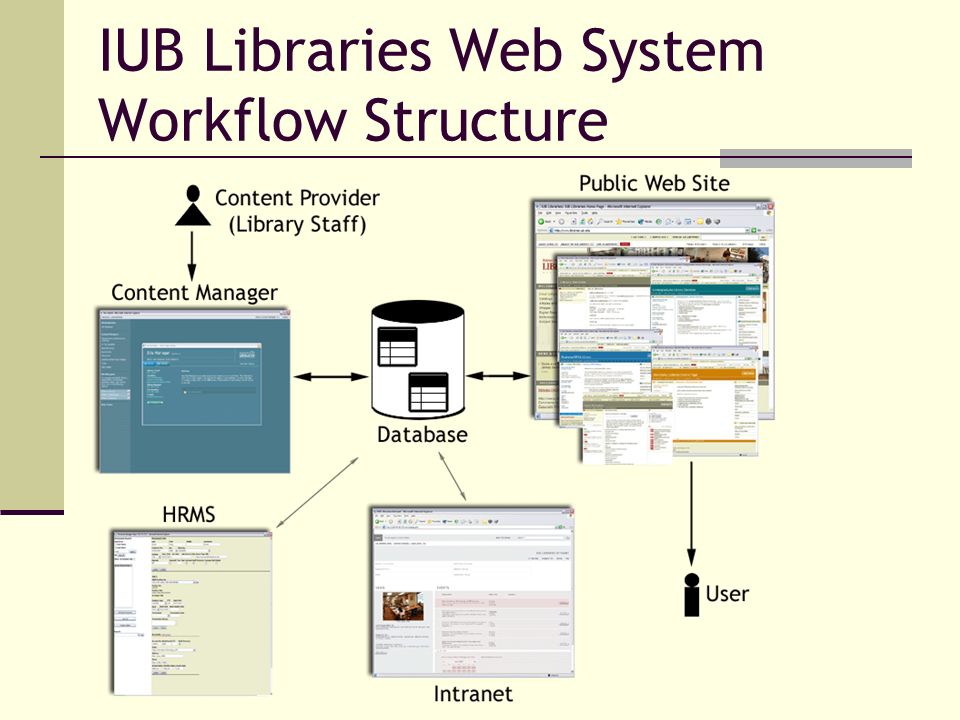 IUB Libraries Web System Workflow Structure