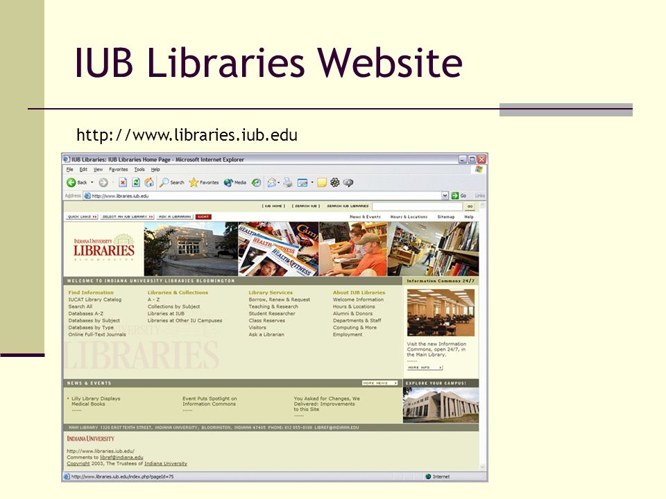 IUB Libraries Website