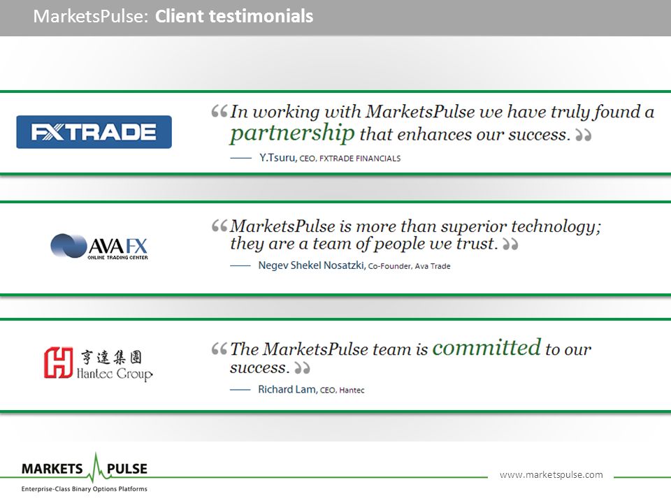 MarketsPulse: Client testimonials