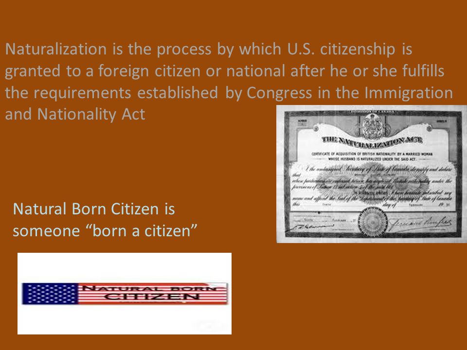 Naturalization is the process by which U.S.