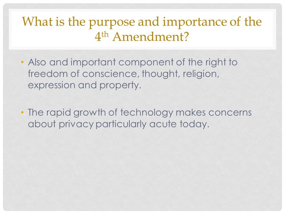 What is the purpose and importance of the 4 th Amendment.