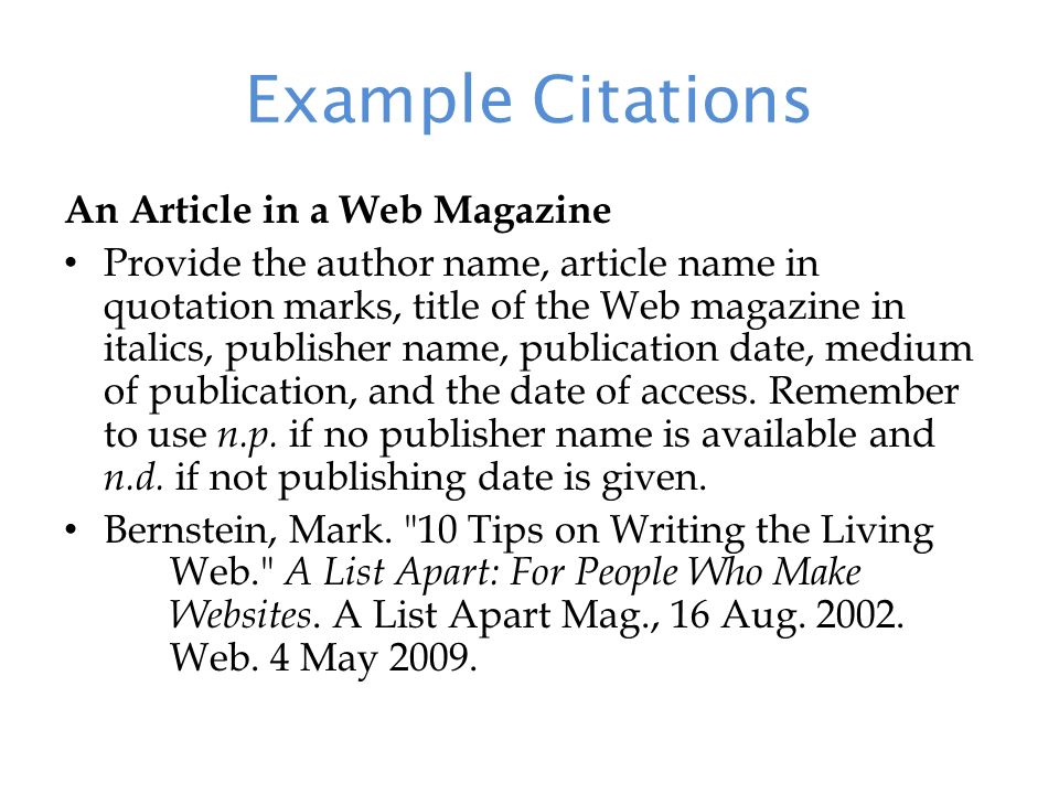 Examples Of Citations In A Research Paper