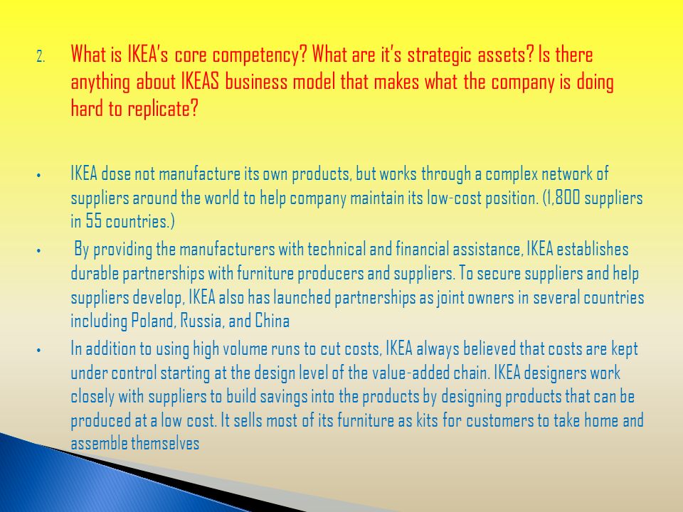 Entrepreneurship And Innovation Team Cs Ľ Ubka Michaelanjaemil What Is Ikea S Core Competency Are It Strategic Ets