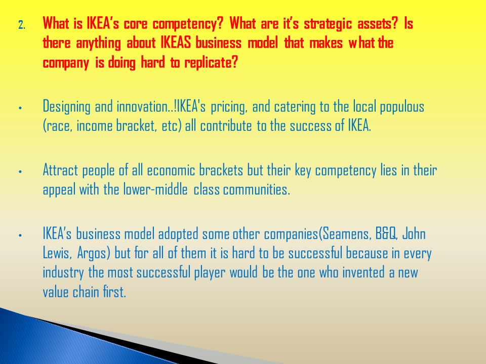 Entrepreneurship And Innovation Team Cs Ľ Ubka Michaelanjaemil What Is Ikea S Core Competency Are It Strategic Ets