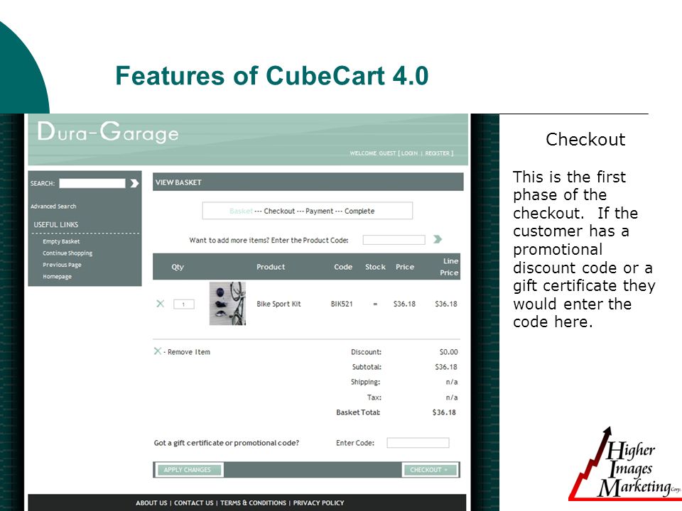 Features of CubeCart 4.0 Checkout This is the first phase of the checkout.