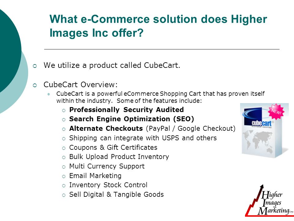 What e-Commerce solution does Higher Images Inc offer.