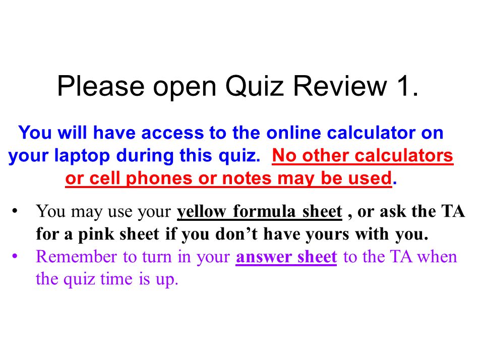 Please open Quiz Review 1.