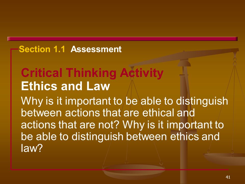 assessing the relationship between law and ethics The aca’s code of ethics is based on kitchener’s five moral if there is a conflict between ethical responsibilities and statutory law:. assessing the relationship between law and ethics The aca’s code of ethics is based on kitchener’s five moral if there is a conflict between ethical responsibilities and statutory law:.