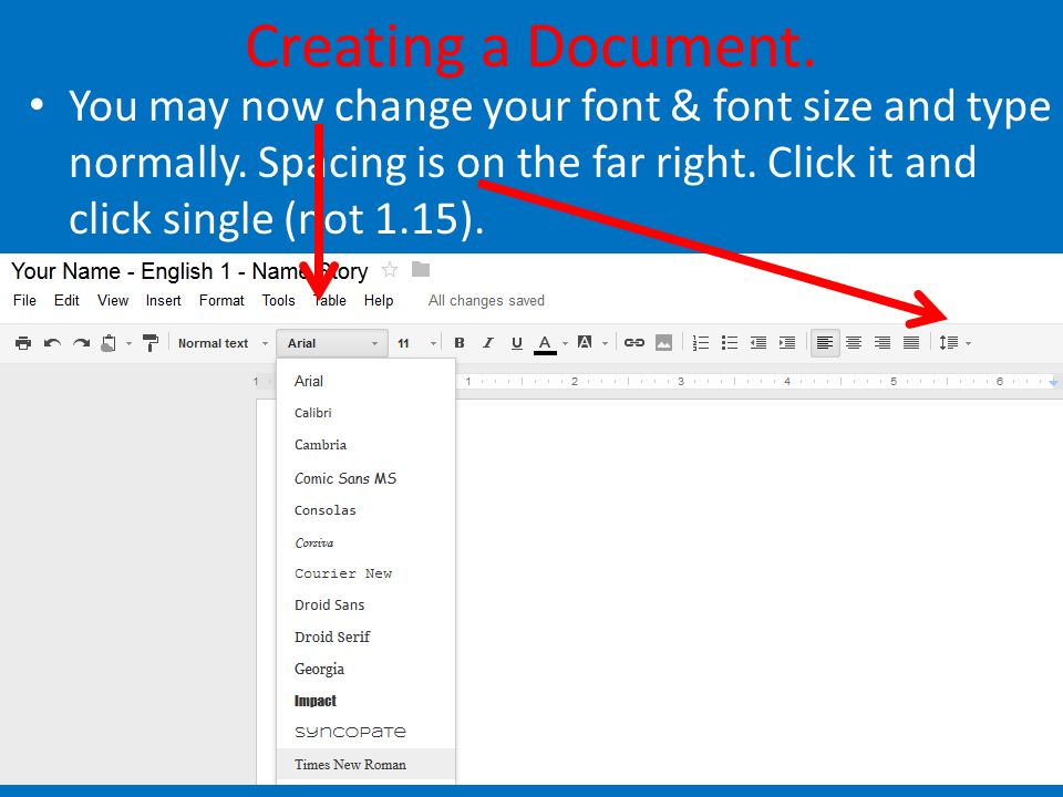 You may now change your font & font size and type normally.