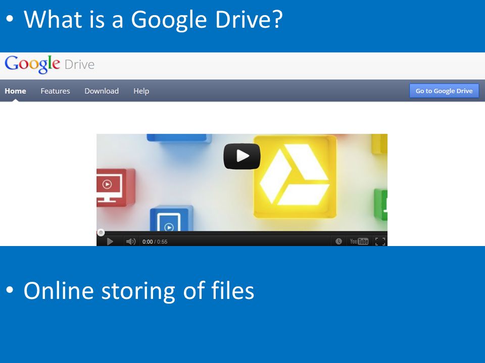 What is a Google Drive Online storing of files