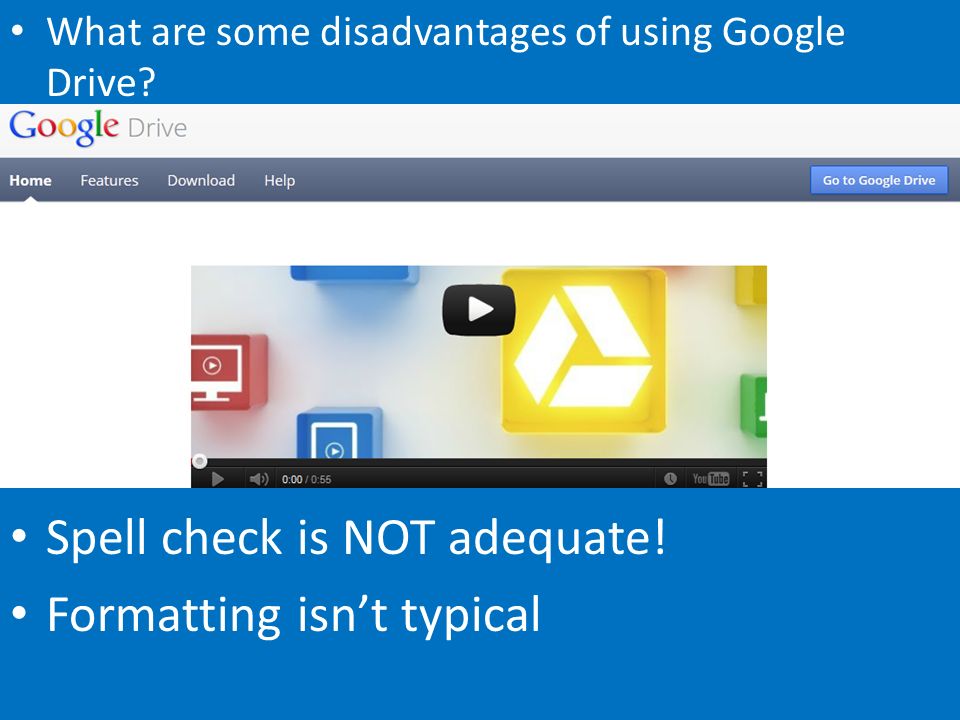 What are some disadvantages of using Google Drive.
