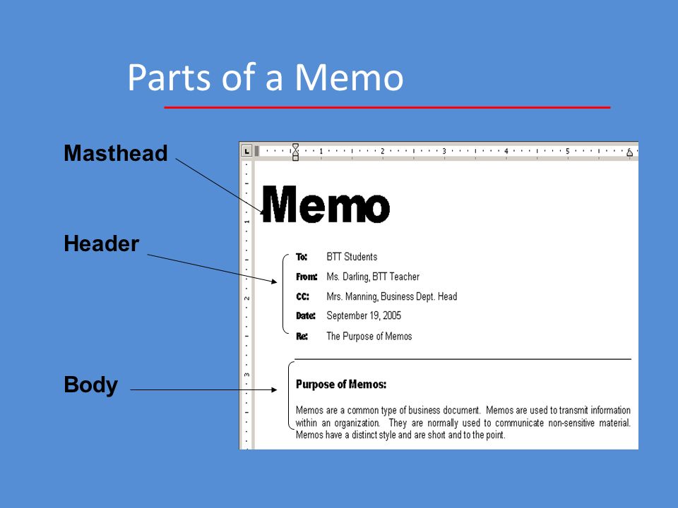 picture of a memo