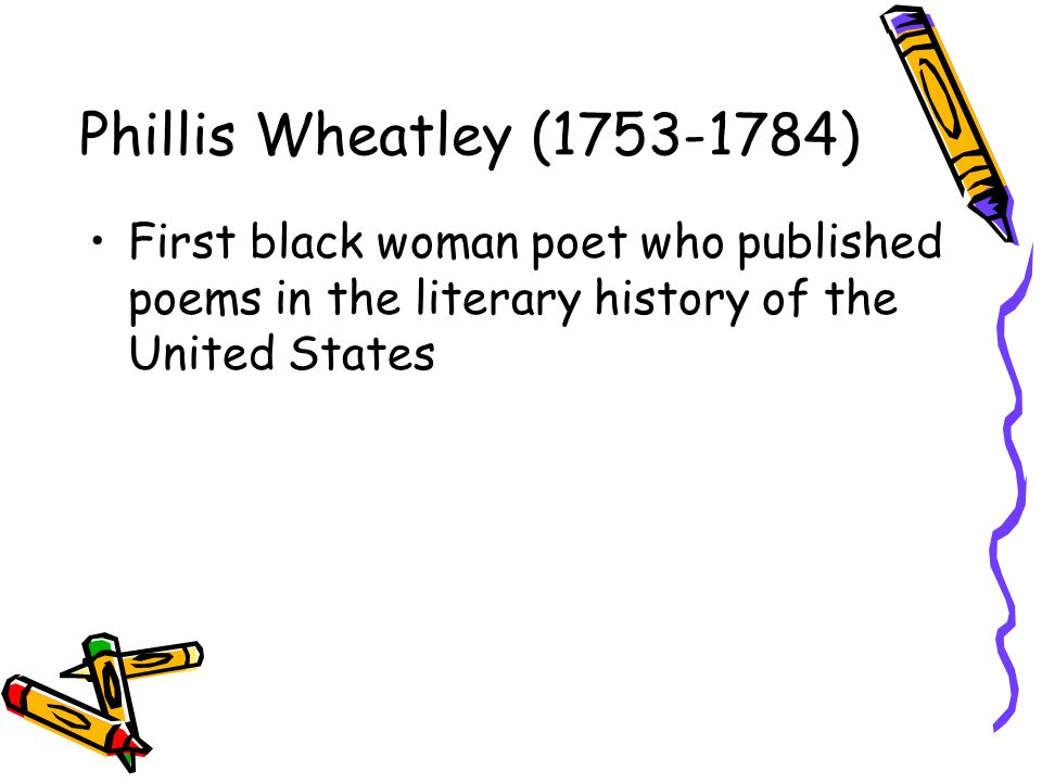 notes on phillis wheatley Phillis wheatley (1753–1784), poems notes on the state of virginia, london: notes on the state of virginia, london: printed for john stockdale, 1786. notes on phillis wheatley Phillis wheatley (1753–1784), poems notes on the state of virginia, london: notes on the state of virginia, london: printed for john stockdale, 1786.